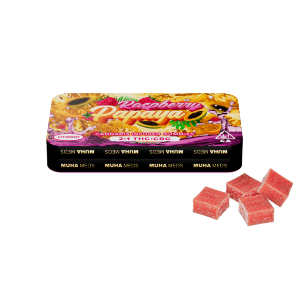 Raspberry Papaya Infused Gummies | 2:1 THC:CBG | Hybrid